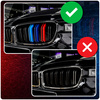Nerki grill atrapa czarny połysk + 3 kolor ///M pakiet BMW 3 F30 F31