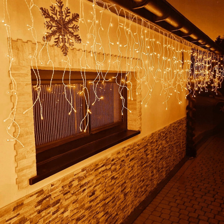 SOPLE 500 LED LAMPKI BIAŁY CIEPŁY + FLASH 23m GIRLANDA Świąteczna Kurtyna