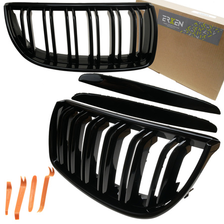 BMW E90 E91 04-08 Nerki czarny połysk grill atrapa