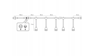 20m Girlanda Ogrodowa Świetlna 20x Żarówki LED E27 sieciowa wodoszczelna IP