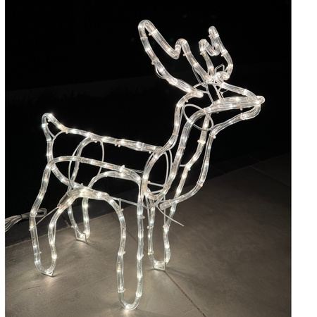Renifer świąteczny 144 LED świetlna dekoracja ozdoba do ogrodu biały ciepły