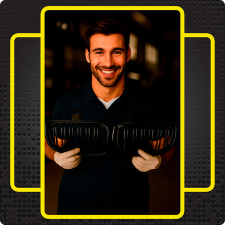 BMW E90 E91 04-08 Nerki czarny połysk grill atrapa