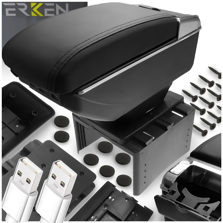 Podłokietnik uniwersalny 7 x USB ze schowkiem czarny C-MAX TAK