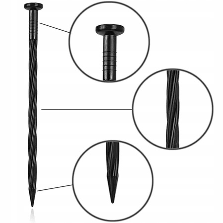 Obrzeże trawnikowe ogrodowe elastyczne 40x50x20m 30 kołów kotew czarne