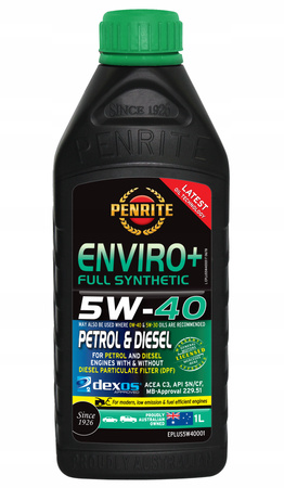 Olej PENRITE ENVIRO+ 5W-40 1L Full Synthetic 5W40 do Diesel Benzyna
