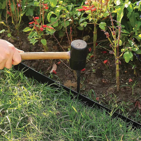 Obrzeże trawnikowe ogrodowe elastyczne 40x50x20m 30 kołów kotew czarne