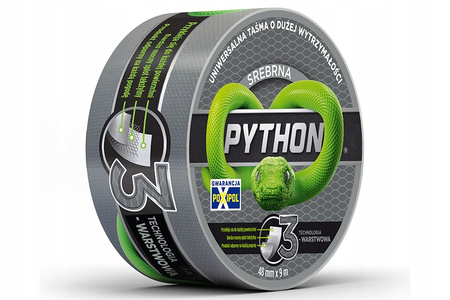 Taśma naprawcza PYTHON srebrna 48 mm x 9 m mocna wodoodporna 3 warstwowa
