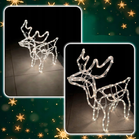 Renifer świąteczny 144 LED świetlna dekoracja ozdoba do ogrodu biały ciepły