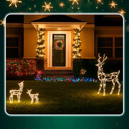 Renifer świąteczny 144 LED świetlna dekoracja ozdoba do ogrodu biały ciepły