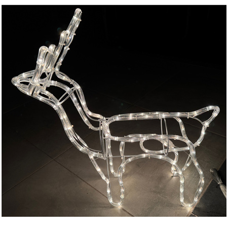 Renifer świąteczny 144 LED świetlna dekoracja ozdoba do ogrodu biały ciepły