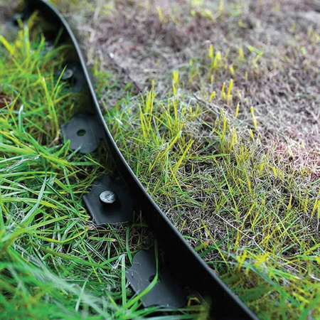 Obrzeże trawnikowe ogrodowe elastyczne 50x50x20m 30 kołów kotew czarne