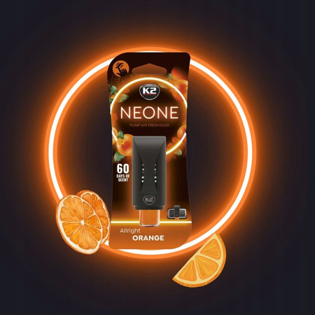 K2 NEONE ORANGE zapach samochodowy w kratkę nawiewu odświeżacz do auta
