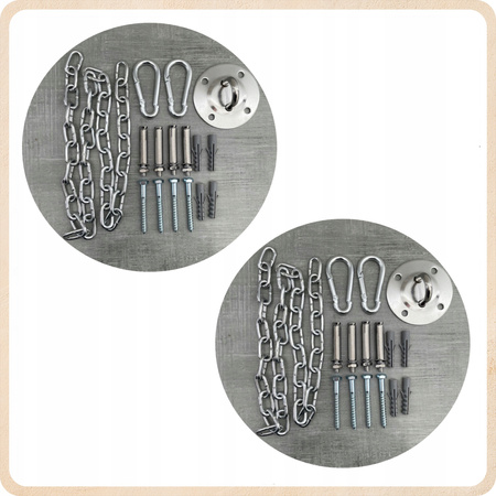 Ciemno Szara Bocianie gniazdo huśtawka + PIKOWANA Poduszka XXL + 2 Zestawy