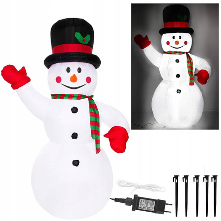BAŁWAN POMPOWANY ŚWIECĄCY DUŻY OZDOBA LAMPKI 3LED 180 CM NA ŚWIĘTA IP44