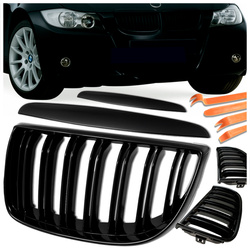 BMW E90 E91 04-08 Nerki czarny połysk grill atrapa