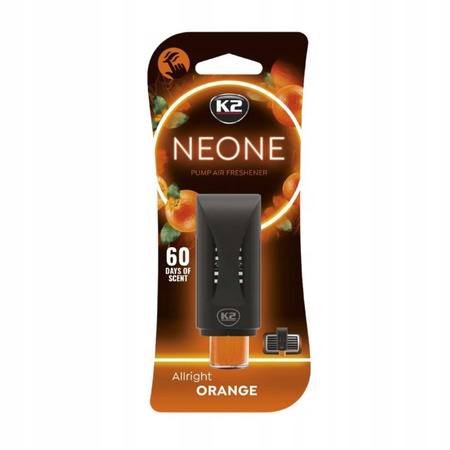 K2 NEONE ORANGE zapach samochodowy w kratkę nawiewu odświeżacz do auta