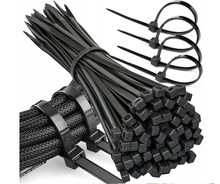 Opaski zaciskowe mocne obejmy trytki trytytki czarne 5,0x200mm 100 szt