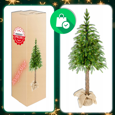 ŚWIERK PE ALASKA NA PNIU CHOINKA JAK ŻYWA SZTUCZNA 160cm PIĘKNY GĘSTY