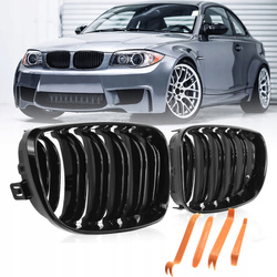 Nerki atrapa grill czarny połysk do BMW 1 E81 E82 E87 E88 po liftingu LCI