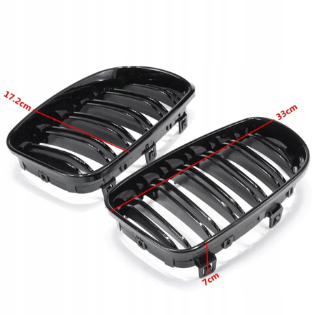 Nerki atrapa grill czarny połysk do BMW 1 E81 E82 E87 E88 po liftingu LCI