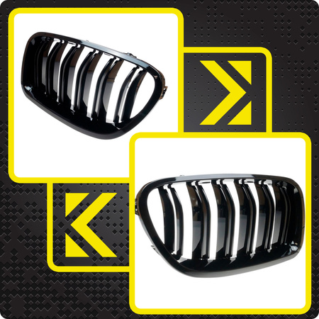 Nerki BMW F10 F11 czarny połysk atrapa grill + narzędzia