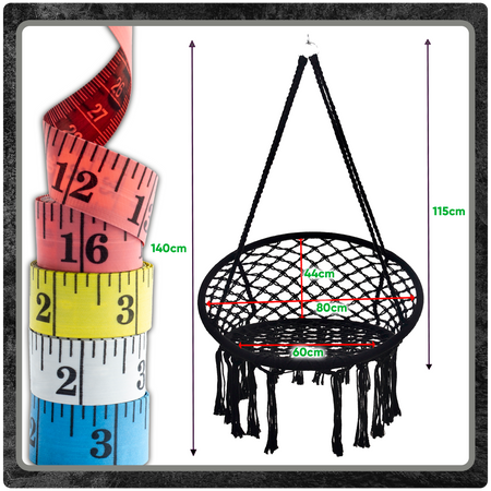 Czarne Bocianie gniazdo huśtawka + Poduszka XXL + 2x Zestaw Montażowy