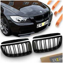 BMW E90 E91 04-08 Nerki czarny połysk grill atrapa