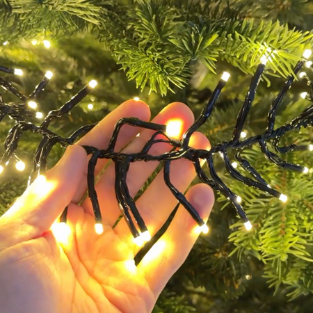 ŁAŃCUCH ŚWIETLNY 576 LED GIRLANDA LAMPKI CHOINKOWE BIAŁY CIEPŁY JEŻYK