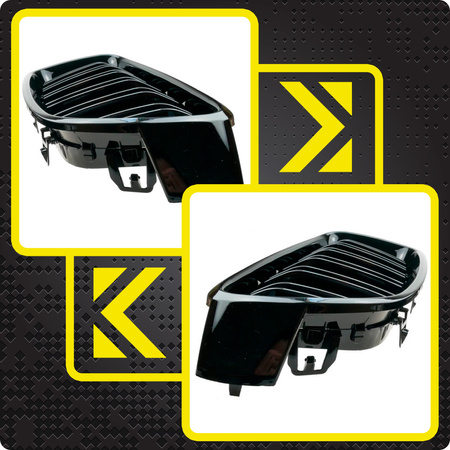 Nerki BMW F30 F31 czarny połysk atrapa grill maski