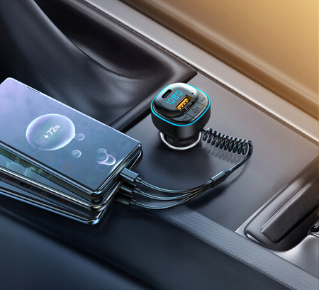 Transmiter samochodowy FM DMR car_usb_charger_3w1