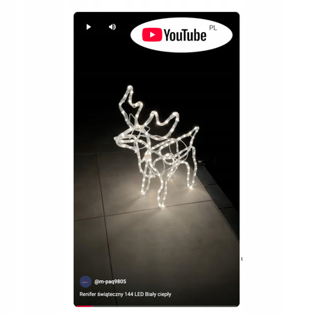 Renifer świąteczny 144 LED świetlna dekoracja ozdoba do ogrodu biały ciepły