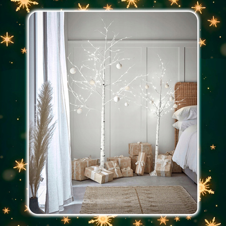 DRZEWKO 500 LED OZDOBNE BRZOZA ŚWIĄTECZNE ŚWIECĄCE BIAŁY CIEPŁY 150 cm