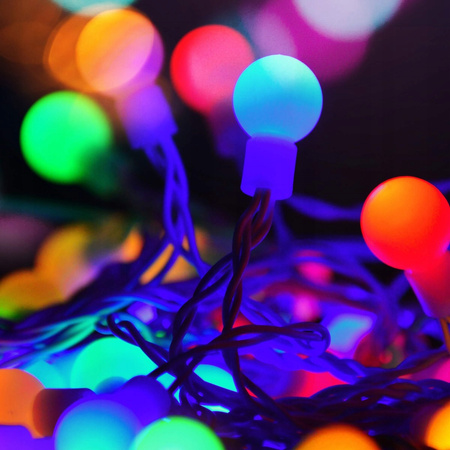 LAMPKI CHOINKOWE KULKI 200LED ZEWNĘTRZNE WEWNĘTRZNE MULTIKOLOR MAT BAJKOWE