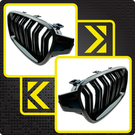 Nerki BMW F30 F31 czarny połysk atrapa grill maski