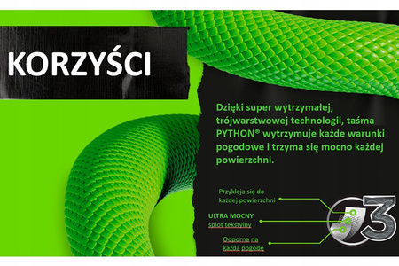 Taśma naprawcza PYTHON srebrna 48 mm x 9 m mocna wodoodporna 3 warstwowa
