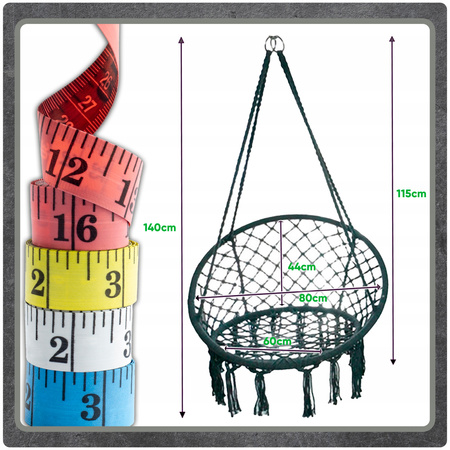 Ciemno Szara Bocianie gniazdo huśtawka + PIKOWANA Poduszka XXL + 2 Zestawy