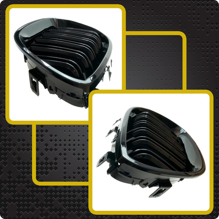 Nerki BMW E60 E61 M5 czarny połysk atrapa grill maski