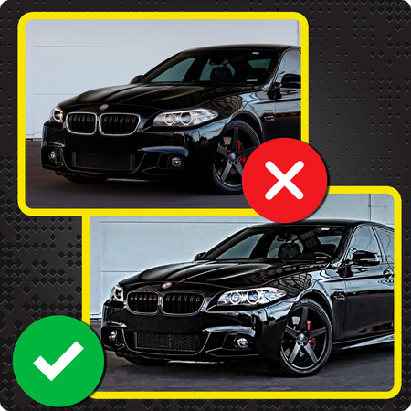 Nerki BMW F10 F11 czarny połysk atrapa grill + narzędzia