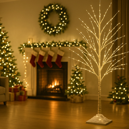 DRZEWKO 500 LED OZDOBNE BRZOZA ŚWIĄTECZNE ŚWIECĄCE BIAŁY CIEPŁY 150 cm