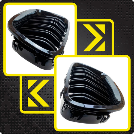 Nerki BMW F10 F11 czarny połysk atrapa grill + narzędzia