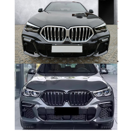 Nerki atrapa grill CZARNY POŁYSK BMW X6 G06 roczniki 2019 do 2023 przedlift