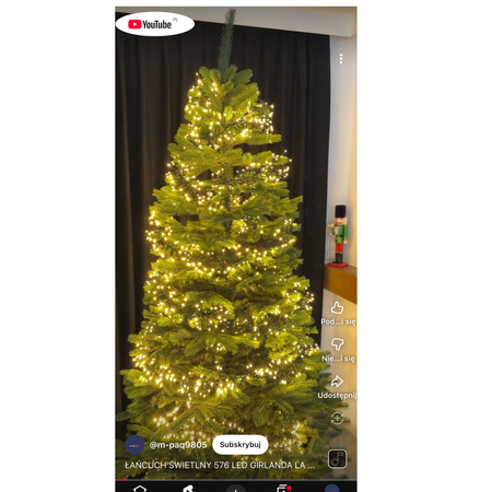 ŁAŃCUCH ŚWIETLNY 576 LED GIRLANDA LAMPKI CHOINKOWE BIAŁY CIEPŁY JEŻYK