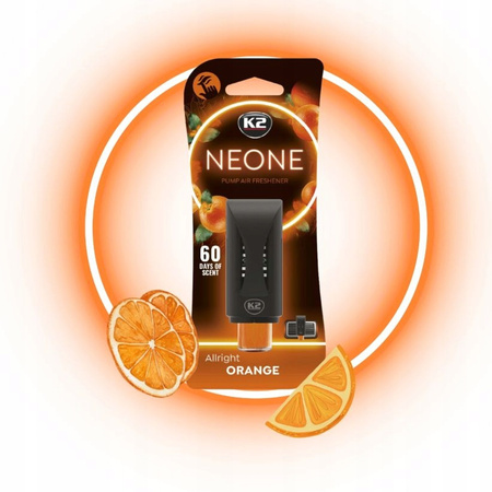 K2 NEONE ORANGE zapach samochodowy w kratkę nawiewu odświeżacz do auta