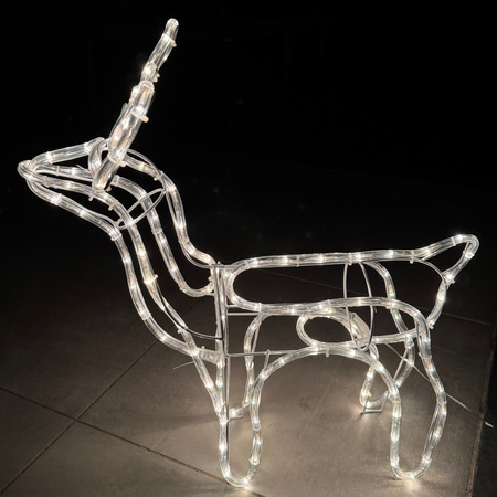 Renifer świąteczny 144 LED świetlna dekoracja ozdoba do ogrodu biały ciepły