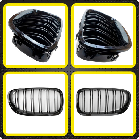 Nerki BMW F10 F11 czarny połysk atrapa grill + narzędzia