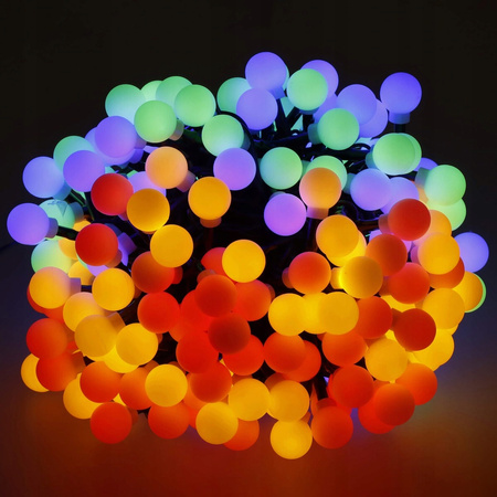 LAMPKI CHOINKOWE KULKI 200LED ZEWNĘTRZNE WEWNĘTRZNE MULTIKOLOR MAT BAJKOWE