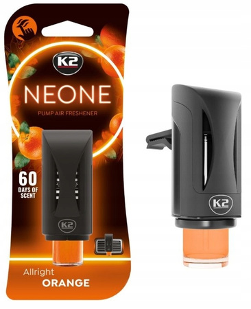 K2 NEONE ORANGE zapach samochodowy w kratkę nawiewu odświeżacz do auta