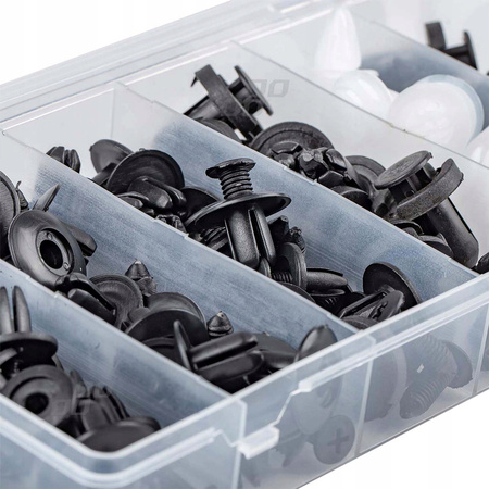 Spinki klipsy kołki samochodowe zestaw 100 szt. uniwersalny 6 rodzai