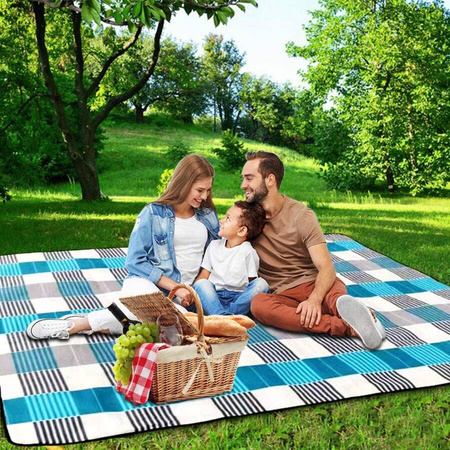 Koc piknikowy plażowy turystyczny polarowy mata izolacja 200x200 XXL