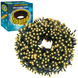 LAMPKI CHOINKOWE 500 LED ZEWNĘTRZNE WEWNĘTRZNE 40m KOLOR BIAŁY CIEPŁY 8 fun
